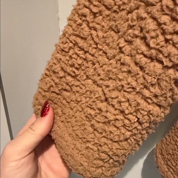 Cozy Women's Brown Teddy Jacket - Picture 6 of 7